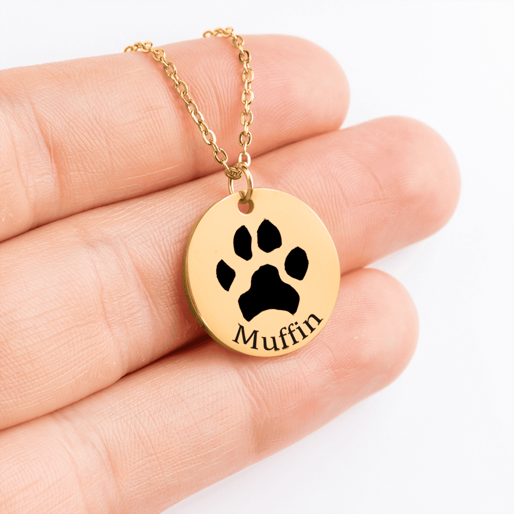 Paw Print Necklace — personalized pet keepsake, detail view 3