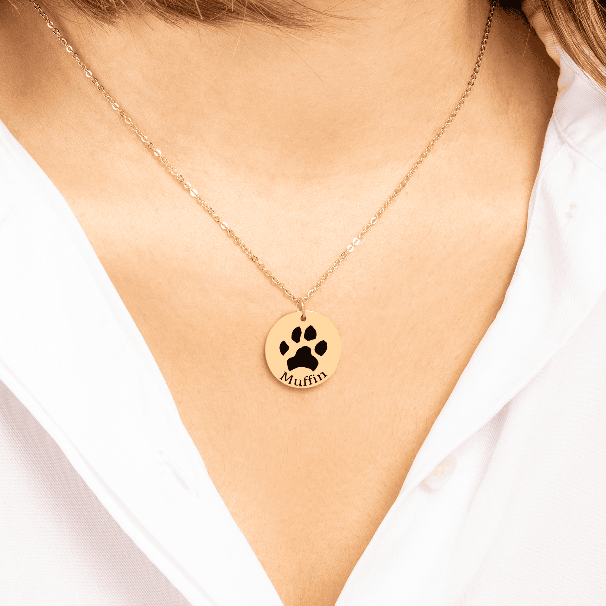 Paw Print Necklace — personalized pet keepsake, detail view 4