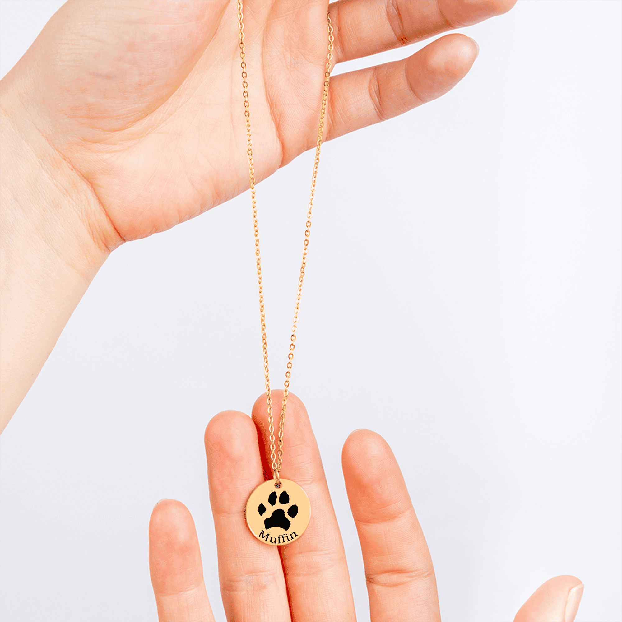 Paw Print Necklace — personalized pet keepsake, detail view 5
