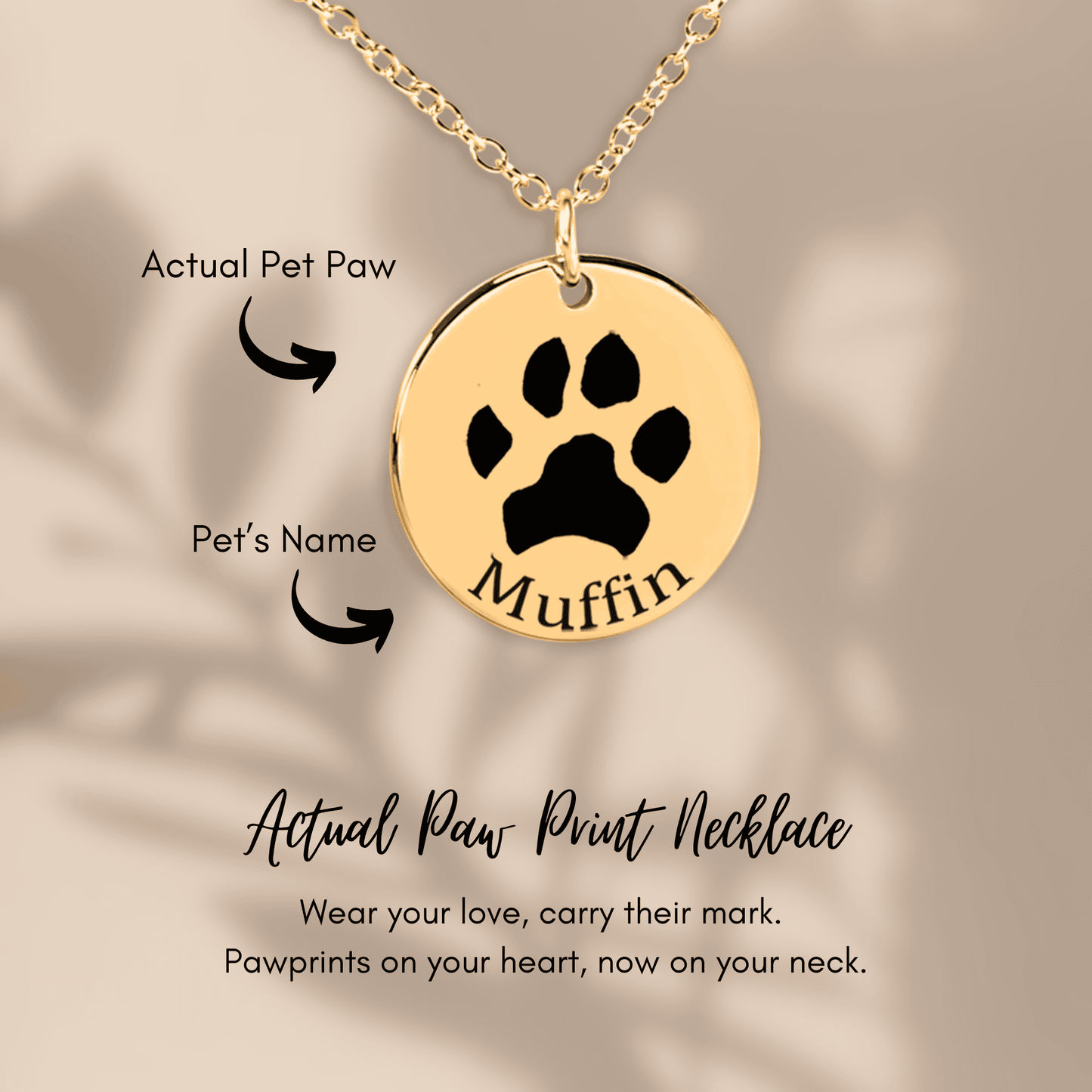 Custom Paw Print Necklace