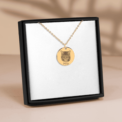 Cat Portrait Necklace — personalized engraved pet jewelry by Paws4Joy