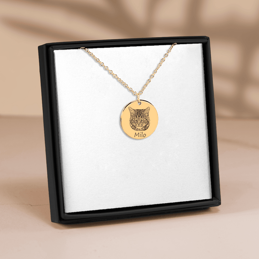 Personalized Cat Portrait Necklace