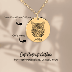Cat Portrait Necklace — personalized pet keepsake, detail view 6