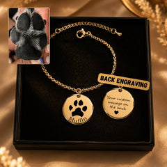 Custom Pawprint Bracelet personalized pet keepsake detail view 11