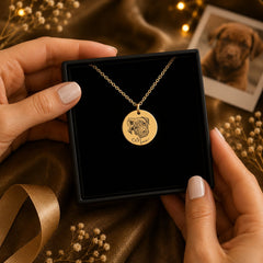 Dog Portrait Necklace personalized pet keepsake detail view 3