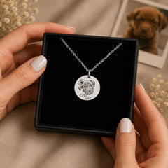 Dog Portrait Necklace personalized pet keepsake detail view 6