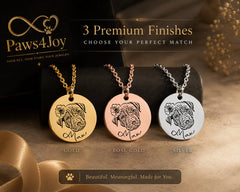 Dog Portrait Necklace personalized pet keepsake detail view 7