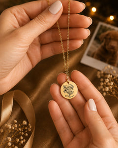 Dog Portrait Necklace personalized pet keepsake detail view 9