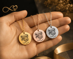 Dog Portrait Necklace personalized pet keepsake detail view 14