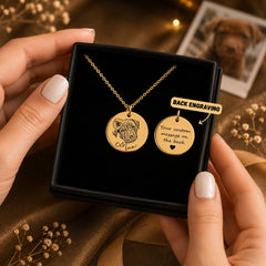 Dog Portrait Necklace personalized pet keepsake detail view 16