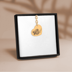 Pet Portrait Heart Keychain — personalized engraved pet jewelry by Paws4Joy