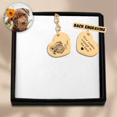 Pet Portrait Heart Keychain — personalized pet keepsake, detail view 2
