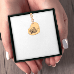 Pet Portrait Heart Keychain — personalized pet keepsake, detail view 6