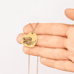 Pet Portrait Heart Necklace — personalized pet keepsake, detail view 3
