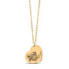 Pet Portrait Heart Necklace — personalized pet keepsake, detail view 5
