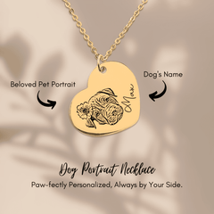 Pet Portrait Heart Necklace — personalized pet keepsake, detail view 6