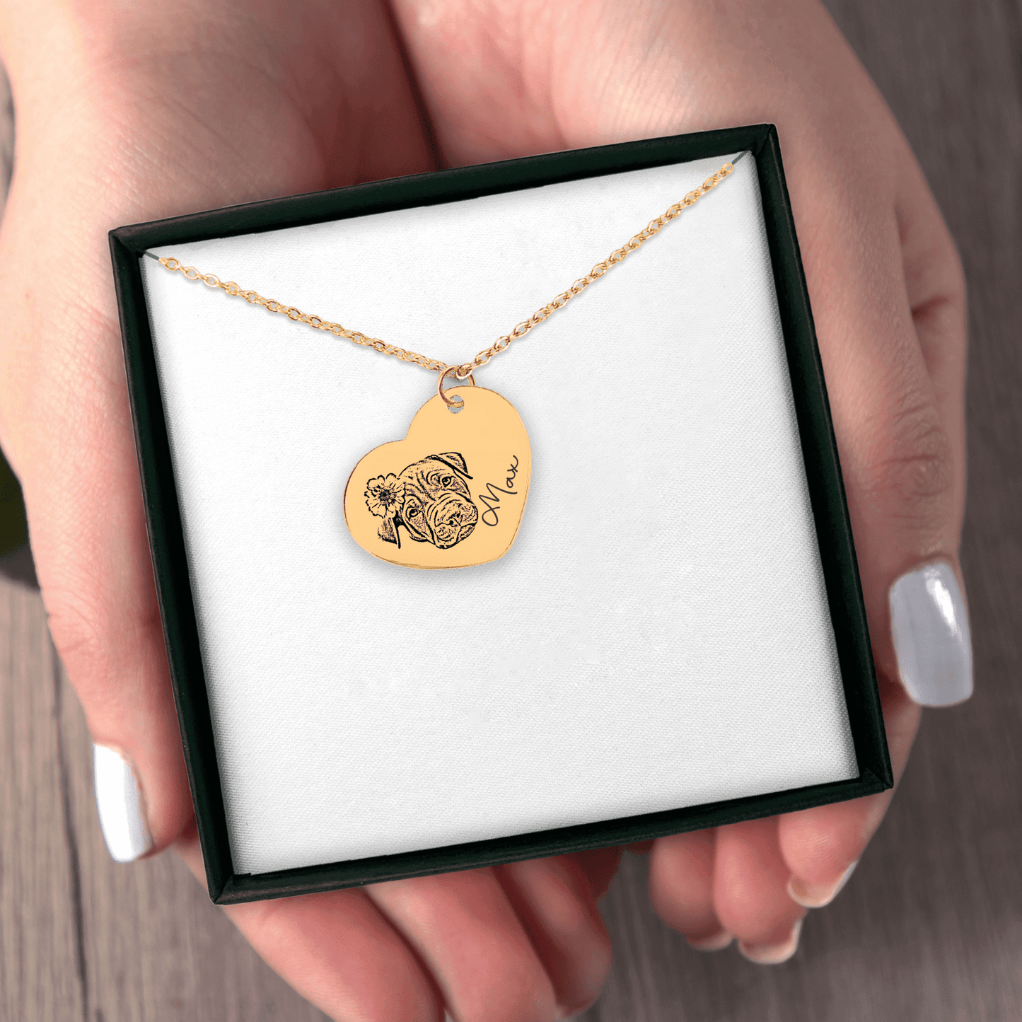 Pet Portrait Heart Necklace