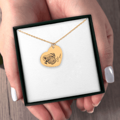 Pet Portrait Heart Necklace — personalized pet keepsake, detail view 8