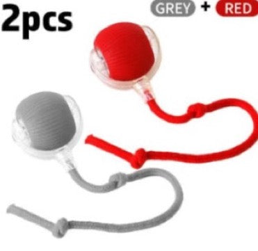 interactive ball toy two piece set in red and grey