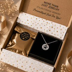Paw Print Necklace personalized pet keepsake detail view 3