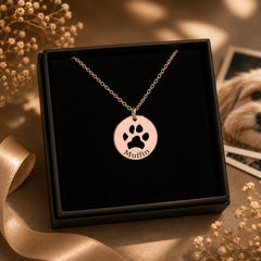 Paw Print Necklace personalized pet keepsake detail view 4