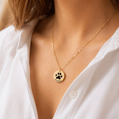 Paw Print Necklace personalized pet keepsake detail view 5