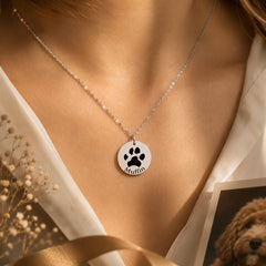 Paw Print Necklace personalized pet keepsake detail view 6