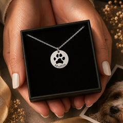 Paw Print Necklace personalized pet keepsake detail view 7