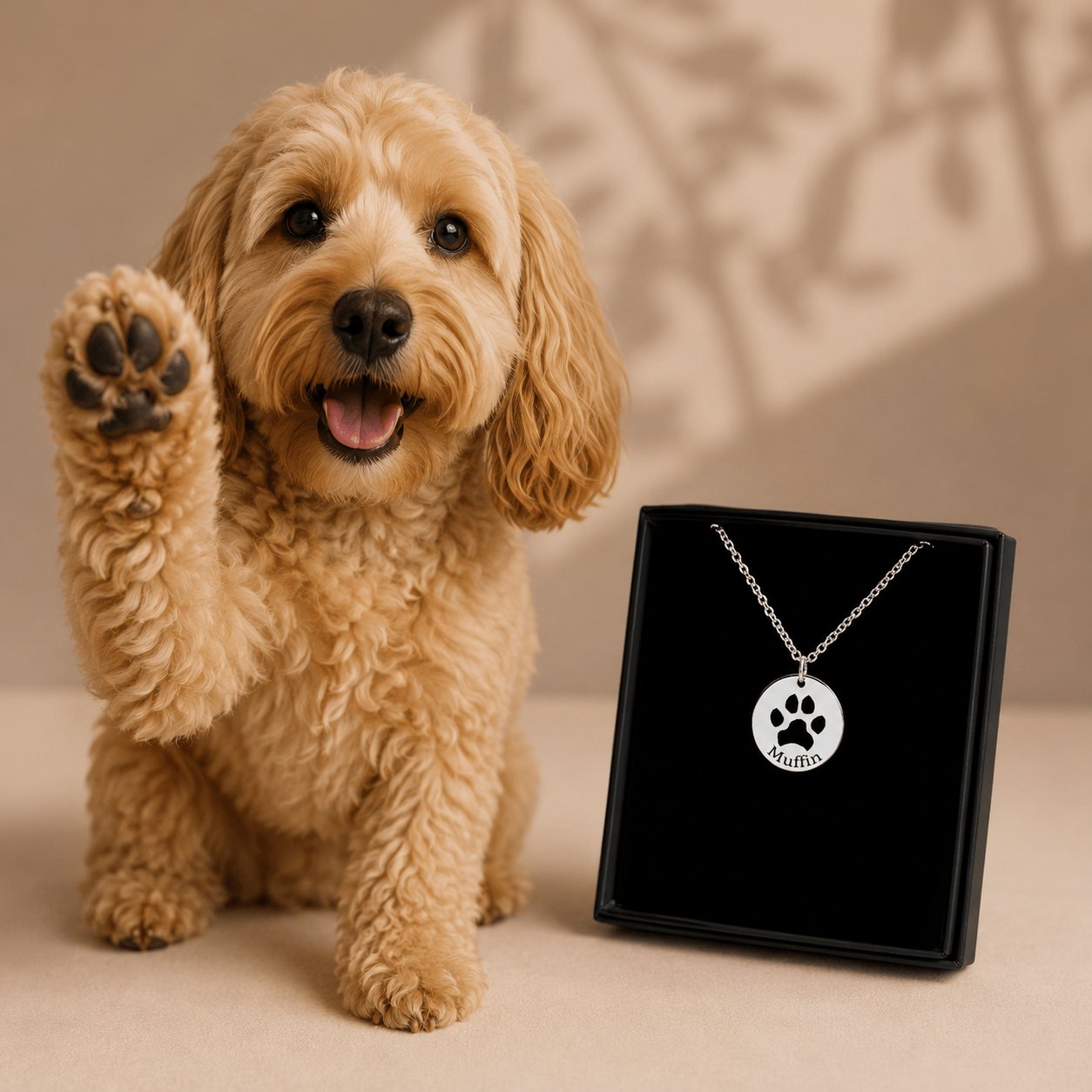 Paw Print Necklace personalized pet keepsake detail view 8