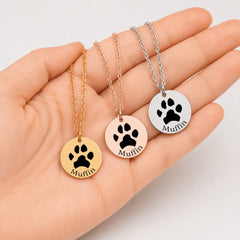 Paw Print Necklace personalized pet keepsake detail view 9