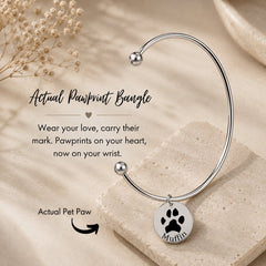 Pawprint Bangle personalized pet jewelry by Paws-4-Joy