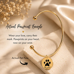 Pawprint Bangle personalized pet keepsake detail view 3