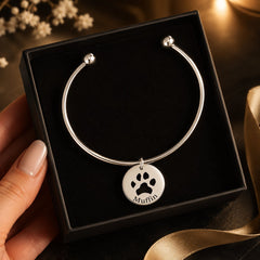 Pawprint Bangle personalized pet keepsake detail view 6