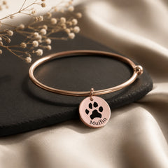 Pawprint Bangle personalized pet keepsake detail view 9