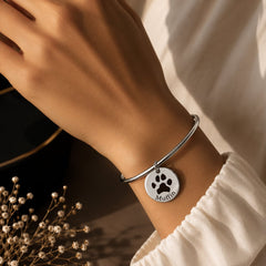Pawprint Bangle personalized pet keepsake detail view 11
