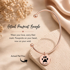 Pawprint Bangle personalized pet keepsake detail view 13
