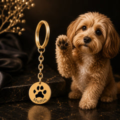 Pawprint Keychain custom pet accessory detail view 2