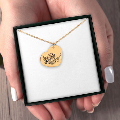 Pet memorial heart necklace with custom photo pendant | Paws-4-Joy