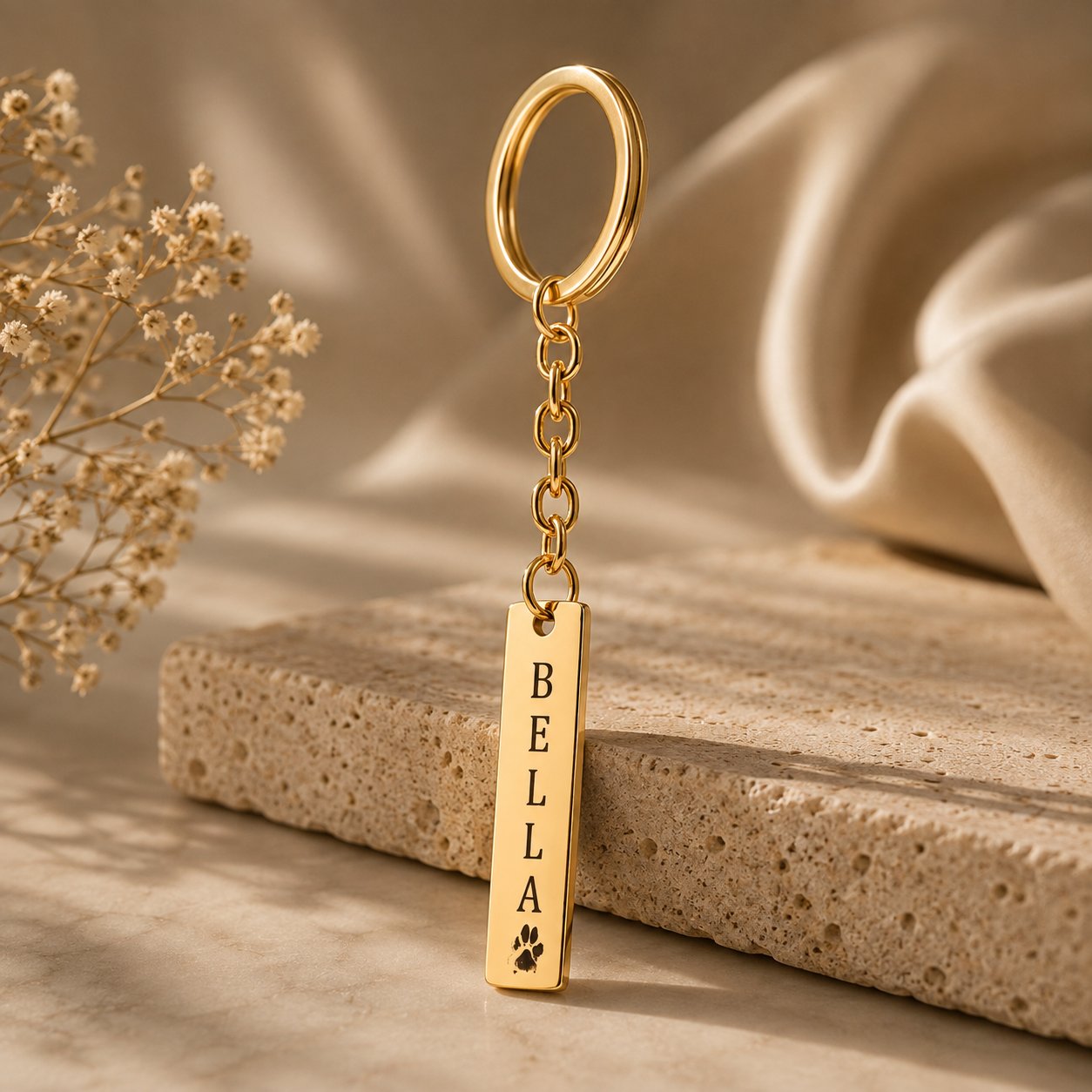 Pet Name Keychain custom pet accessory by Paws-4-Joy