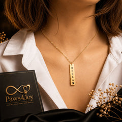 Pet Name & Paw Necklace personalized pet jewelry by Paws-4-Joy
