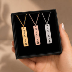 Pet Name & Paw Necklace personalized pet keepsake detail view 5