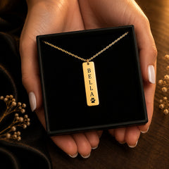 Pet Name & Paw Necklace personalized pet keepsake detail view 12
