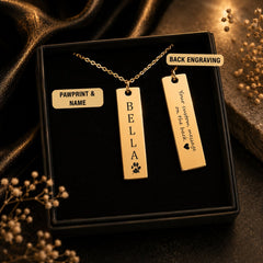 Pet Name & Paw Necklace personalized pet keepsake detail view 13
