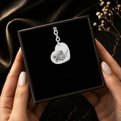 Pet Portrait Heart Keychain custom pet accessory detail view 2