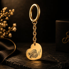 Pet Portrait Heart Keychain custom pet accessory detail view 3