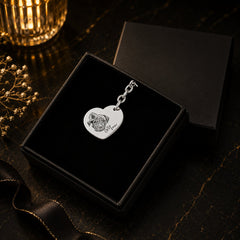 Pet Portrait Heart Keychain custom pet accessory detail view 4