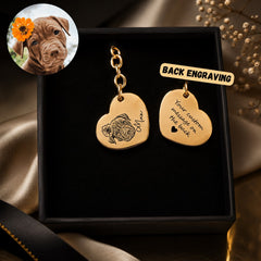 Pet Portrait Heart Keychain custom pet accessory detail view 5