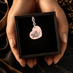 Pet Portrait Heart Keychain custom pet accessory detail view 16