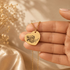 Pet Portrait Heart Necklace personalized pet keepsake detail view 7