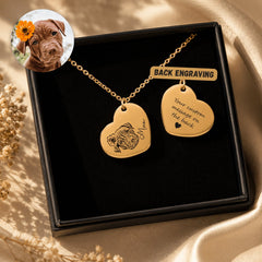 Pet Portrait Heart Necklace personalized pet keepsake detail view 8